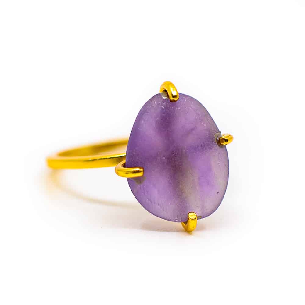 Amethist Edelsteen Ring 925 Zilver & Verguld “Perception”