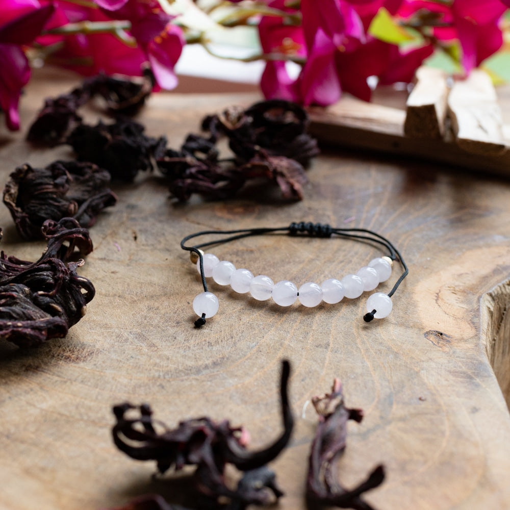 Edelsteen Armband Roze Kwarts Verstelbaar