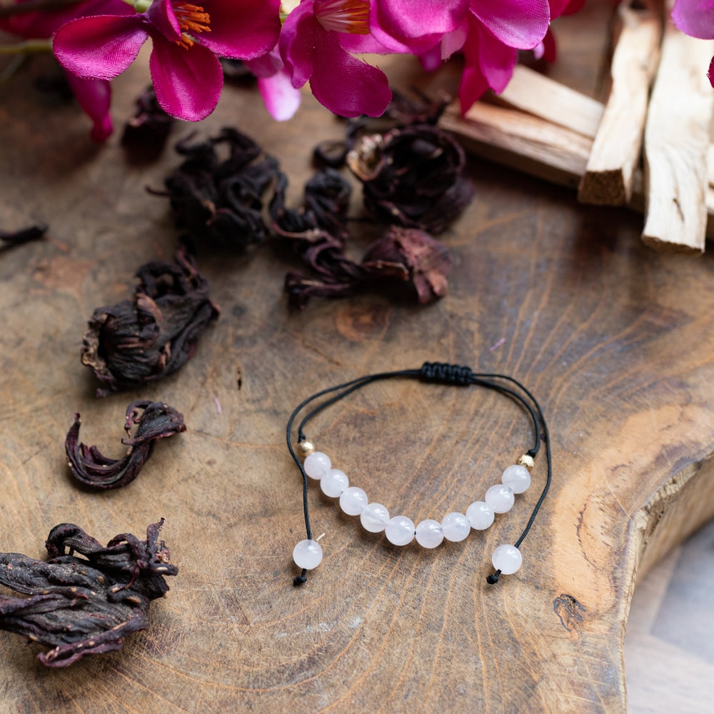 Edelsteen Armband Roze Kwarts Verstelbaar