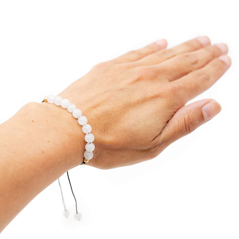 Edelsteen Armband Witte Jade Verstelbaar