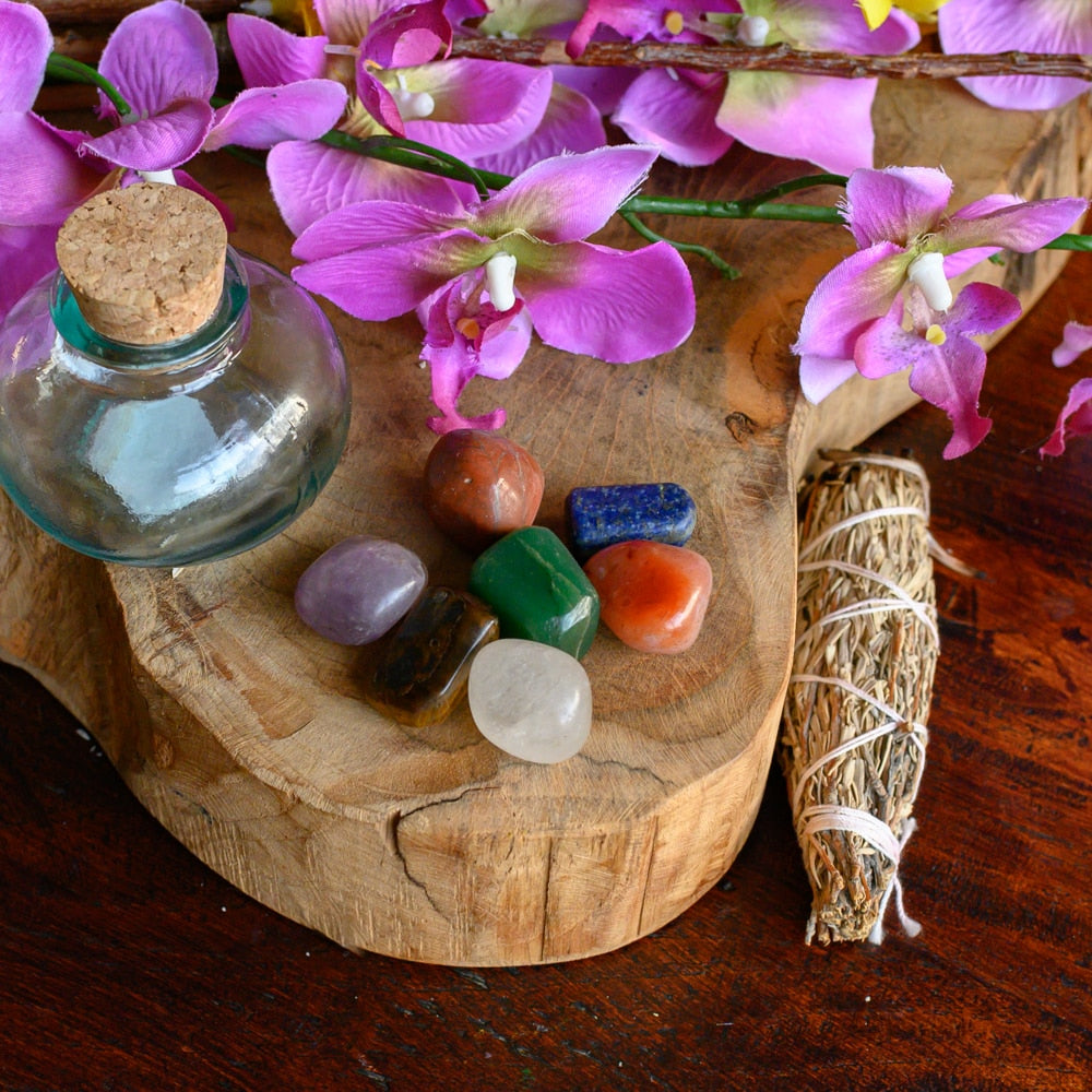 7 Chakra Trommelstenen Set