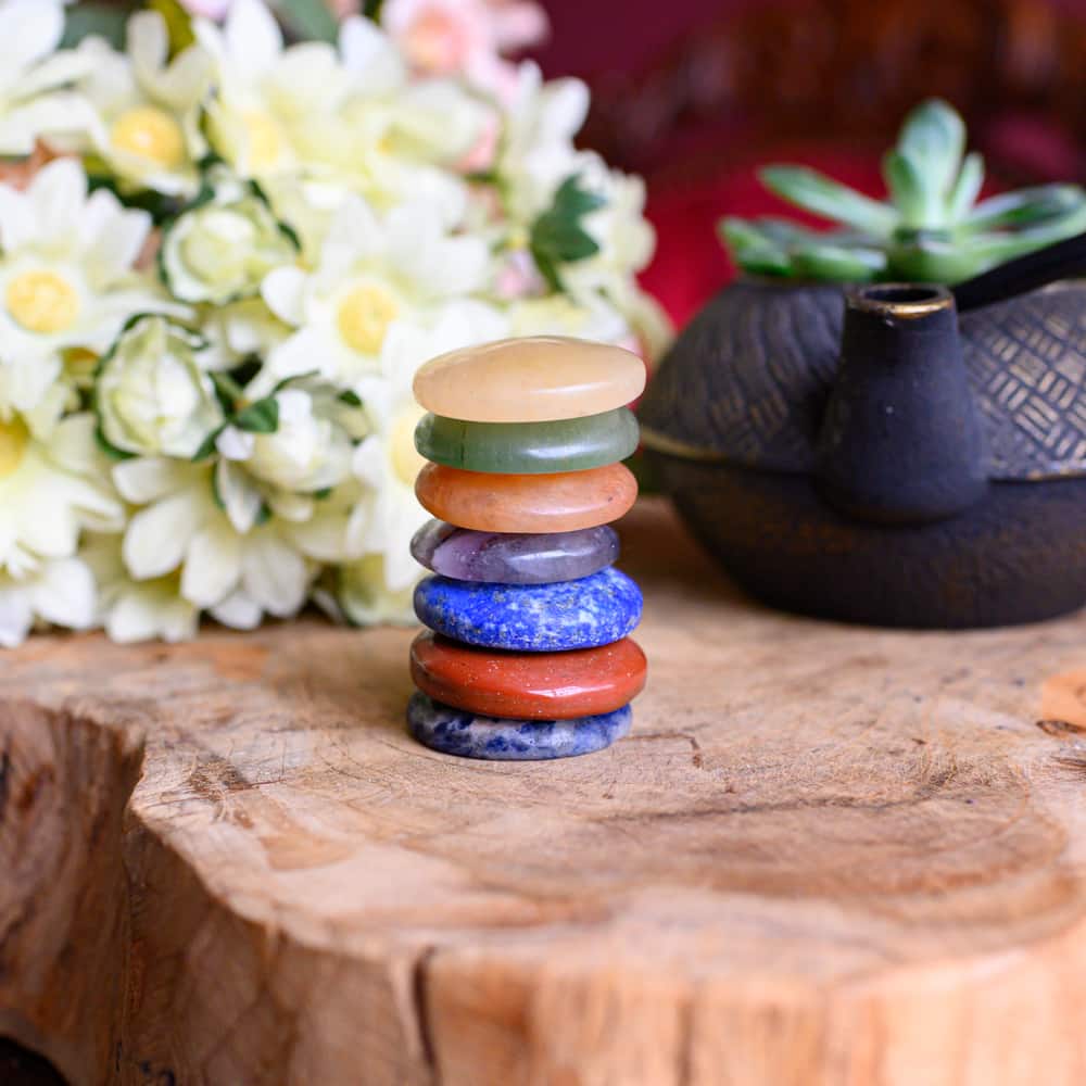 Ronde Chakra Edelstenen Set van 7