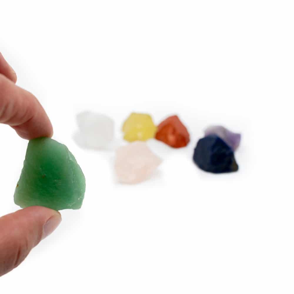7 Chakra Ruwe Edelstenen Set met Geschenktasje