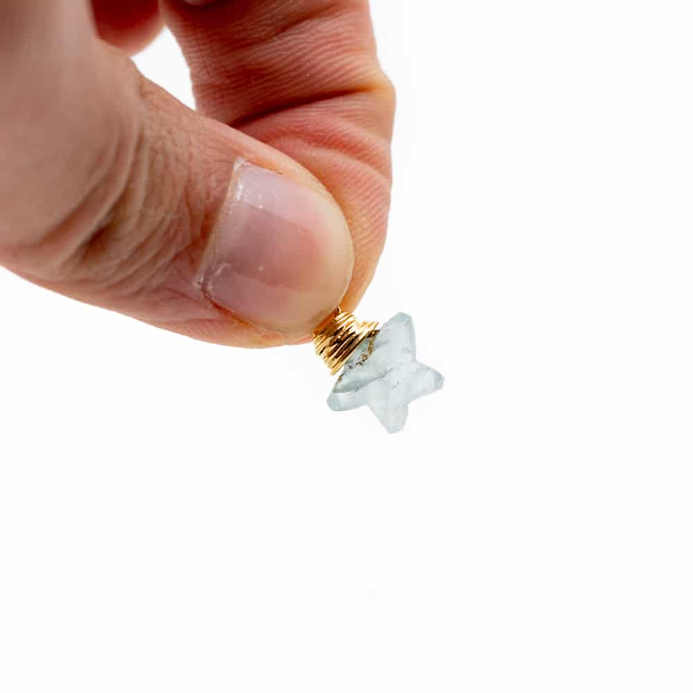 Geboortesteen Hanger Ster Maart Aquamarijn 925 Zilver (10 mm)