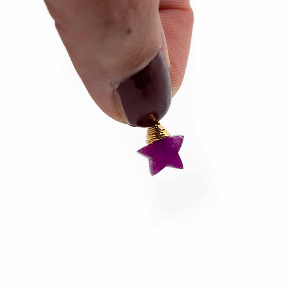 Geboortesteen Hanger Ster Juli Robijn 925 Zilver (10 mm)