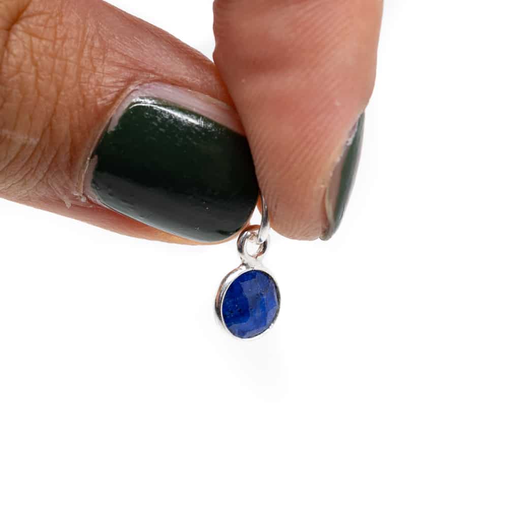 Geboortesteen Hanger September Saffier 925 Zilver (6 mm)