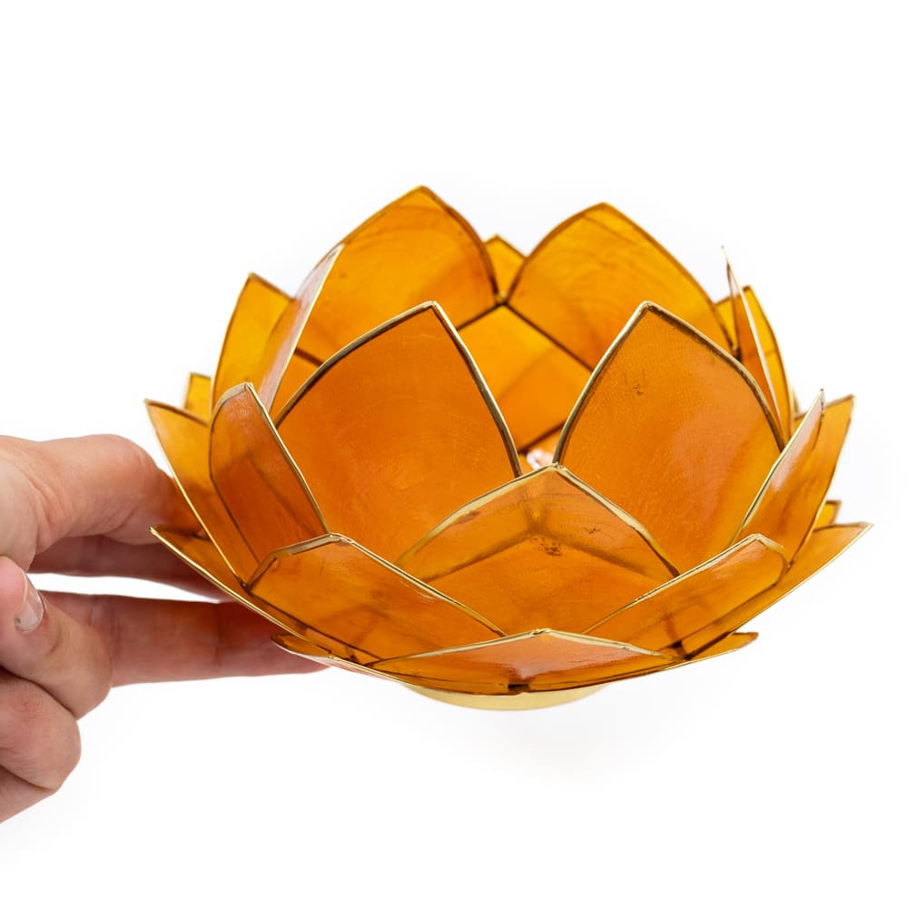 Lotus Sfeerlicht Oranje Goudrand Groot