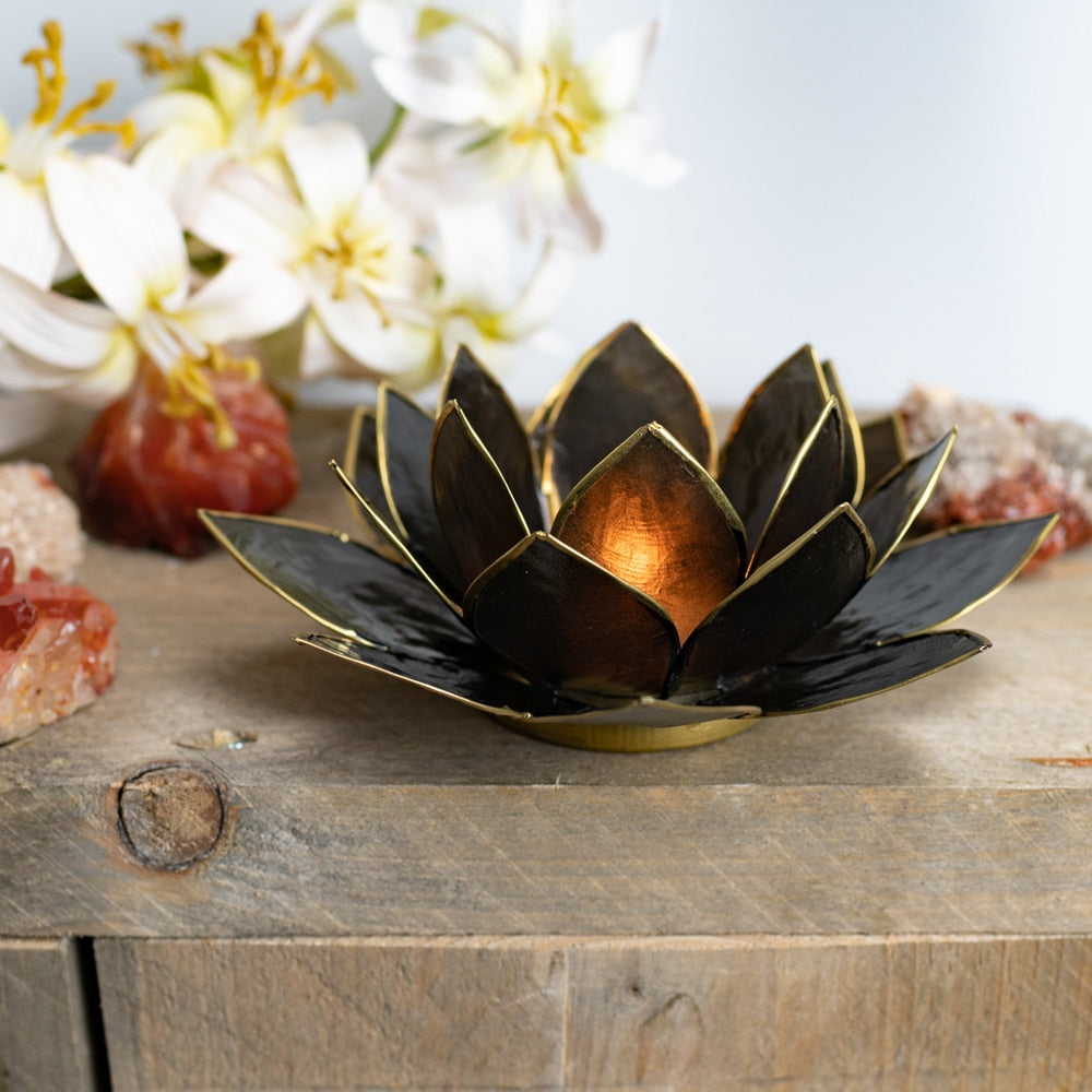 Lotus Sfeerlicht Zwart Goudrand