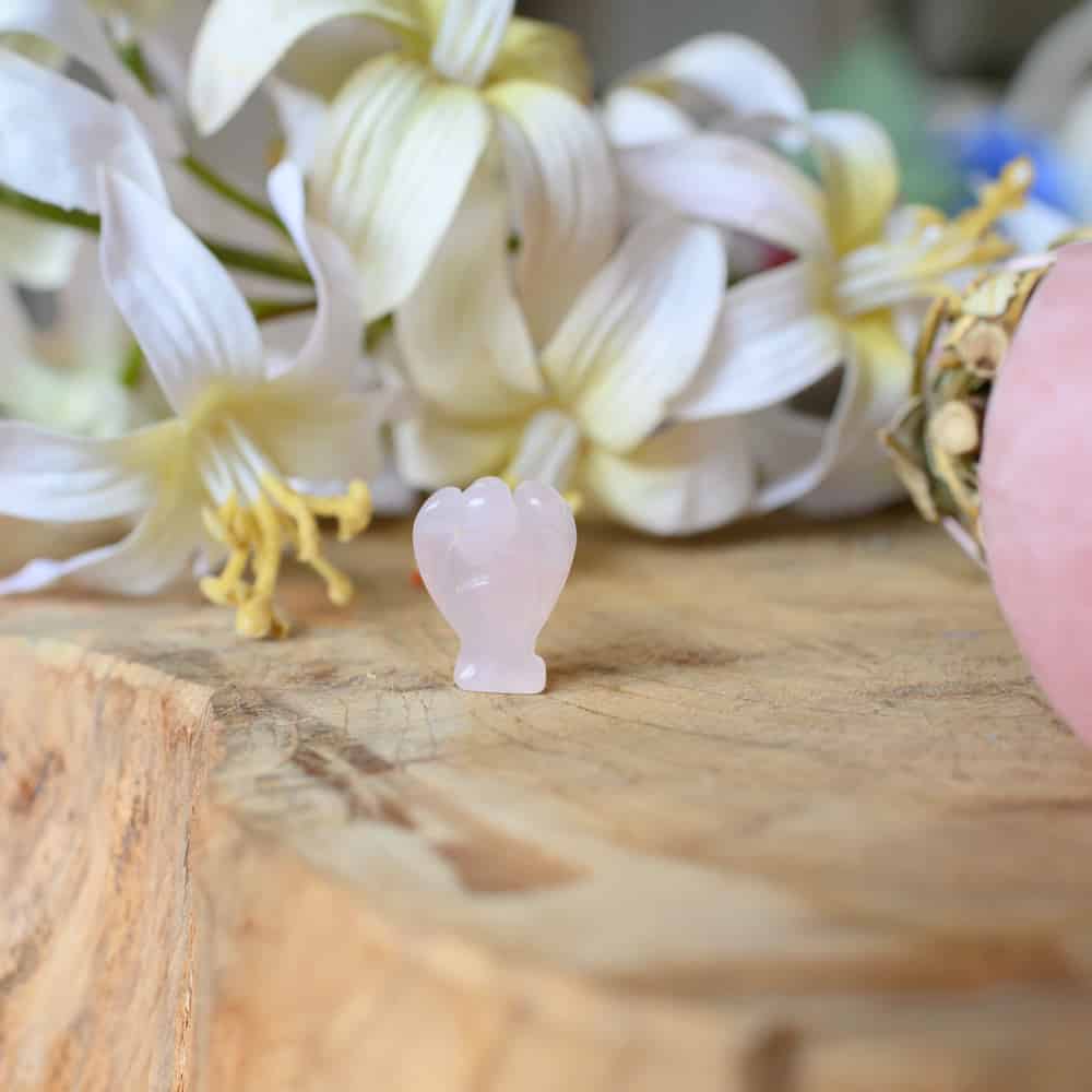 Edelsteen Engel Roze Kwarts (20 mm)
