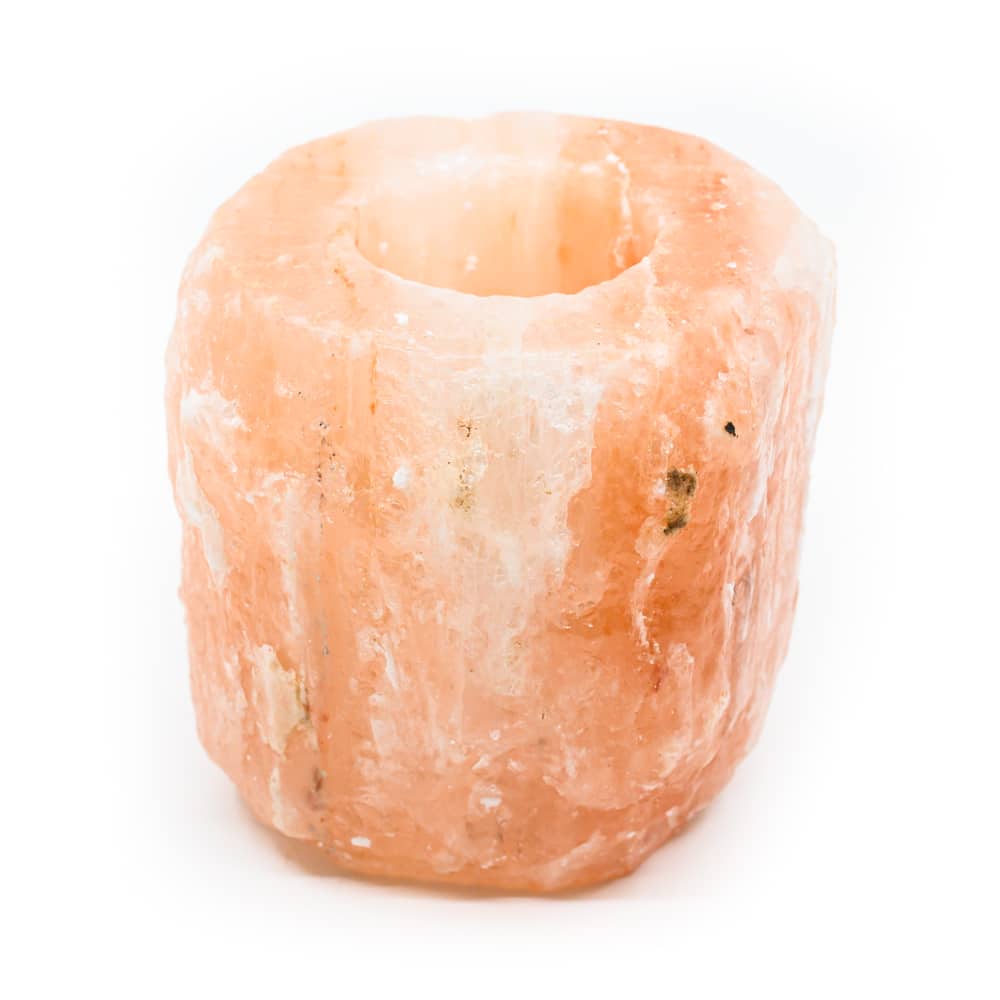 Zoutsteen Waxinelichthouder Oranje/Roze (1 – 1,5 kg)