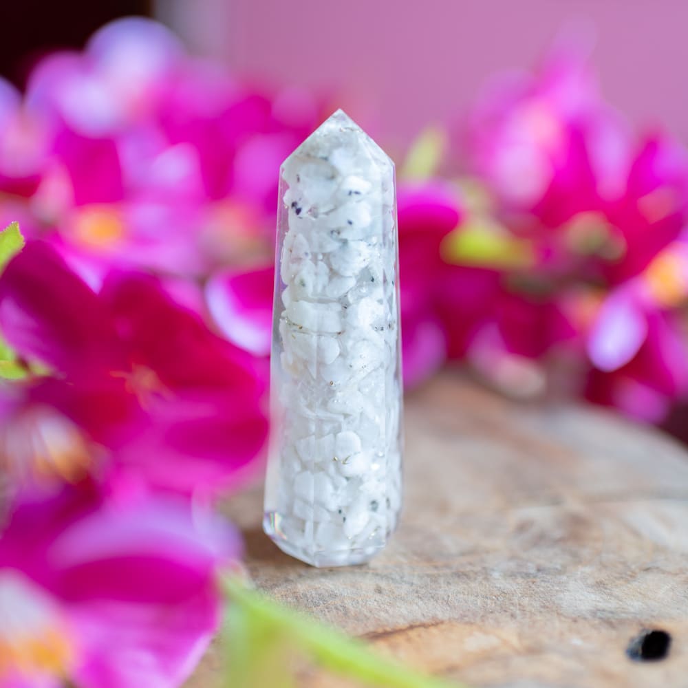 Orgonite Obelisk Regenboog Maansteen (70 mm)