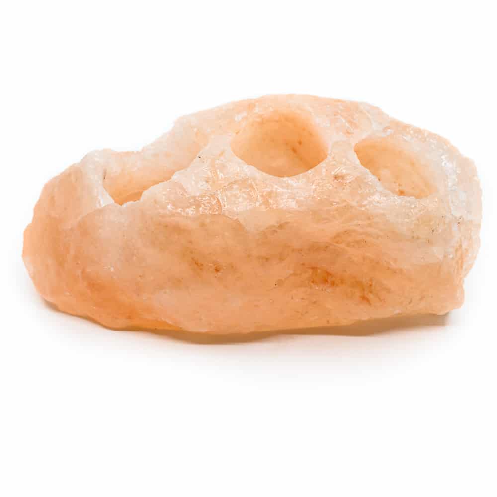 Zoutsteen Waxinelichthouder Oranje (2,5 – 3kg) ca. 21 x 9 x 8 cm