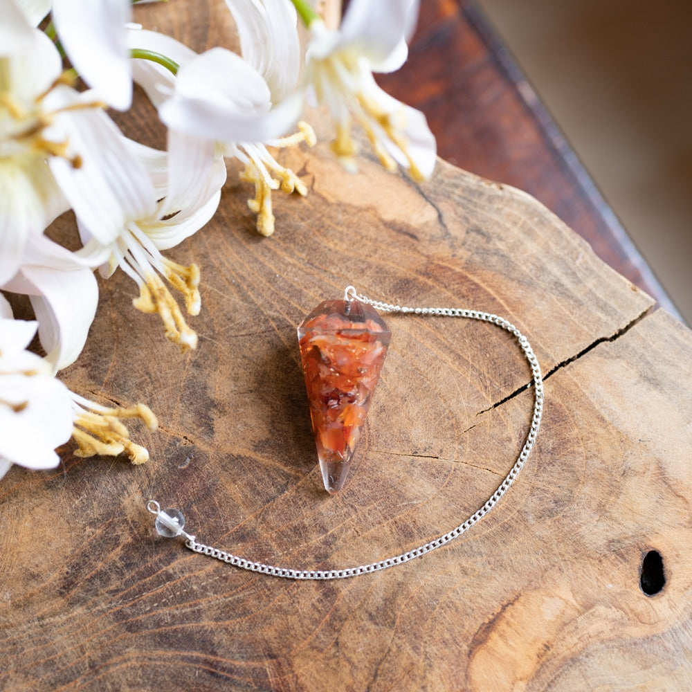Pendel Edelsteen Carneool Orgone Rood
