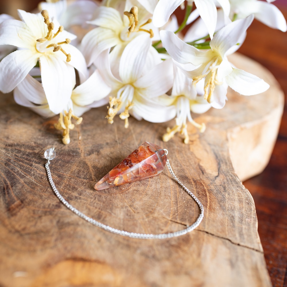 Pendel Edelsteen Carneool Orgone Rood