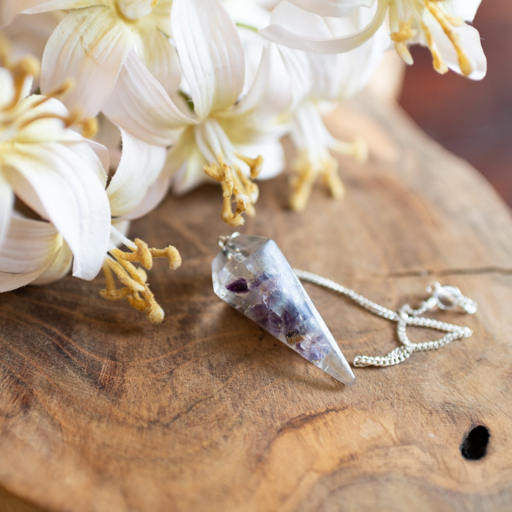 Pendel Edelsteen Fluoriet Orgone Bruin