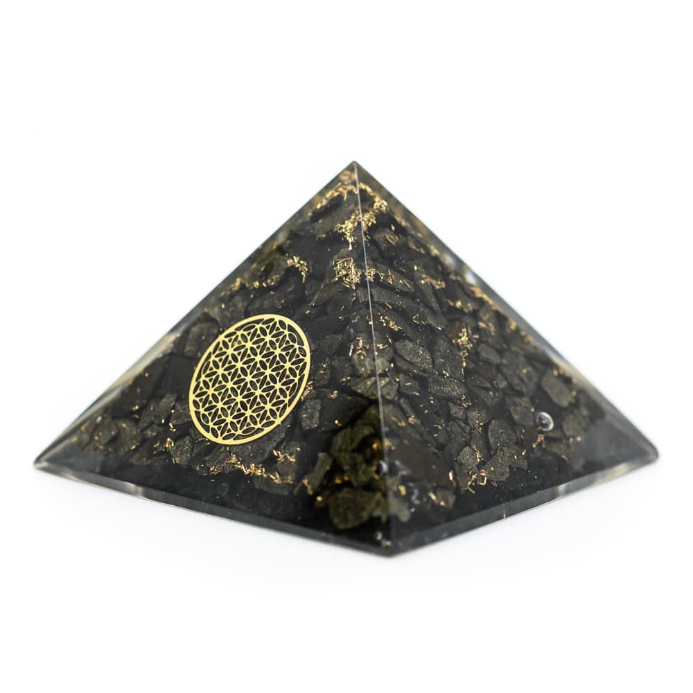 Orgonite Piramide Pyriet – Flower of Life – (70 mm)