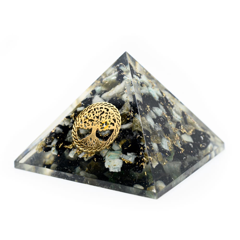 Orgonite Piramide Chrysocolla – Tree of Life – (40 mm)