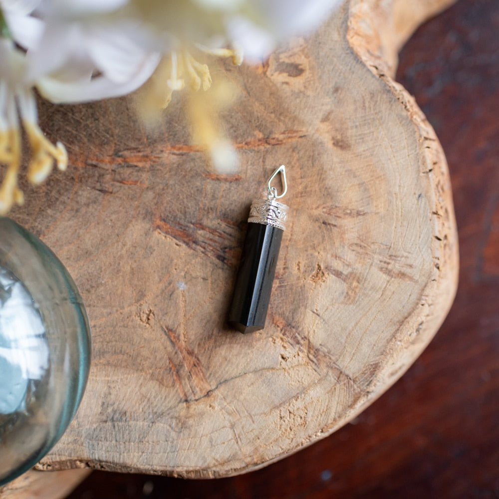 Edelstenen Hanger Zwarte Toermalijn Punt