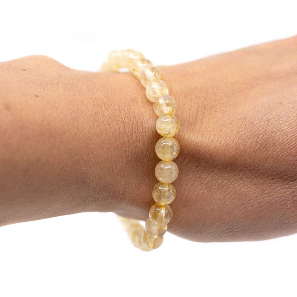Edelsteen Armband Citrien Geel (6 mm Kralen)