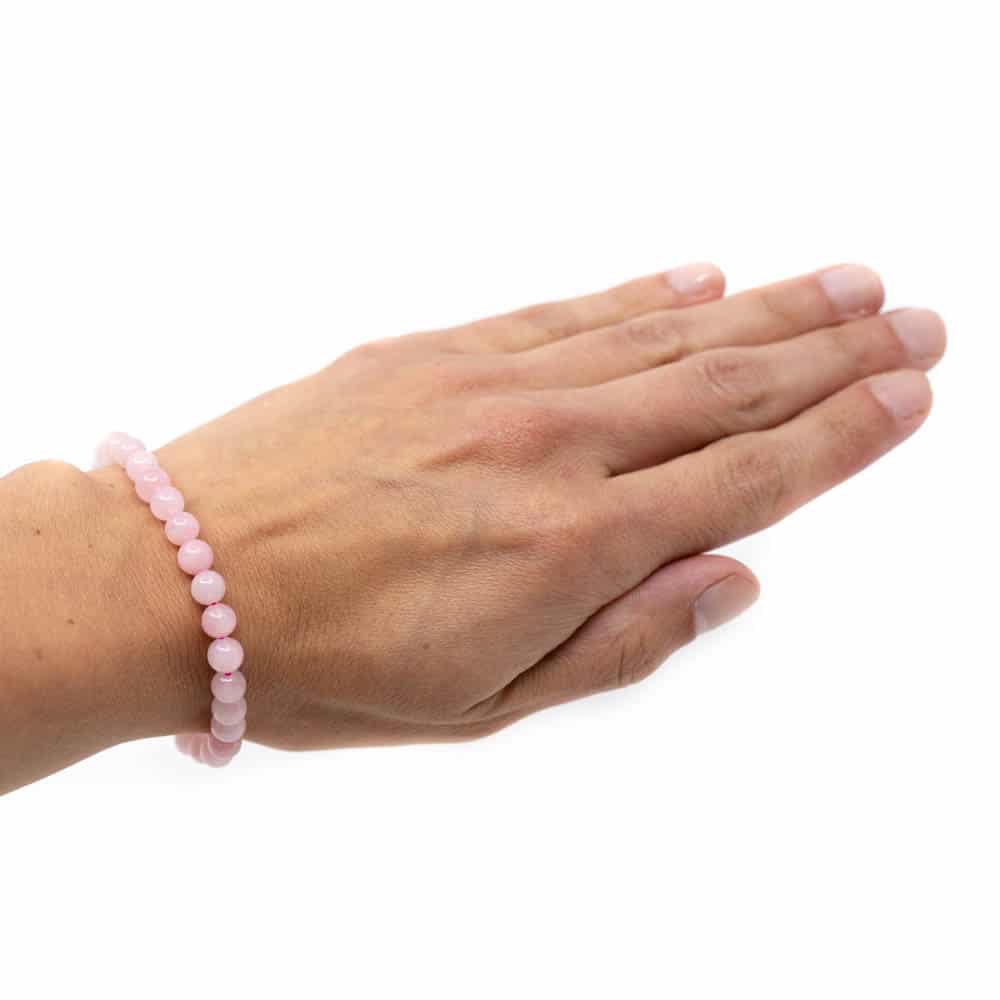Edelsteen Armband Rozenkwarts (18 cm/ 6 mm Kralen)