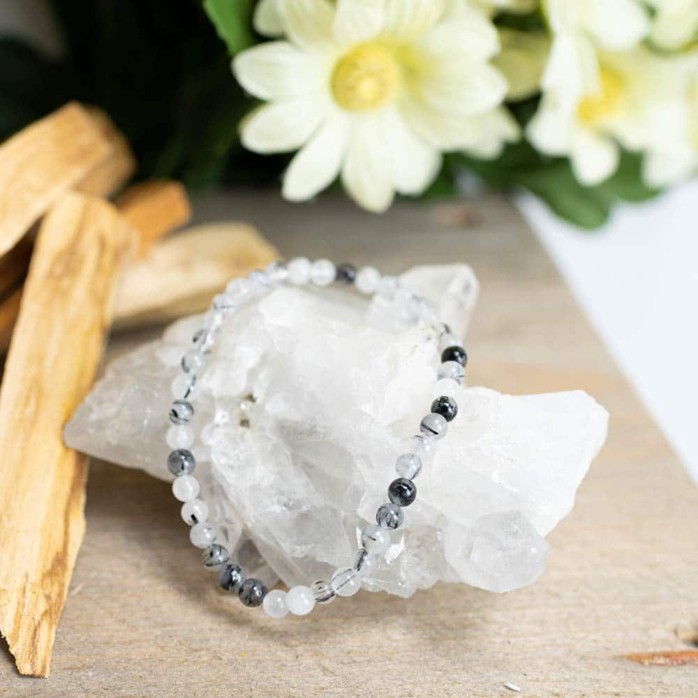 Edelsteen Armband Rutielkwarts Wit
