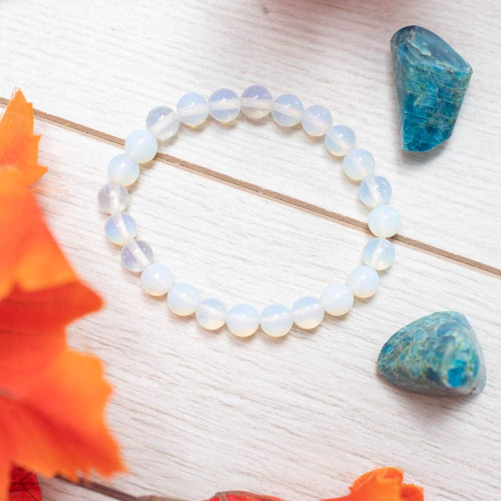 Edelsteen Armband Opaliet Wit