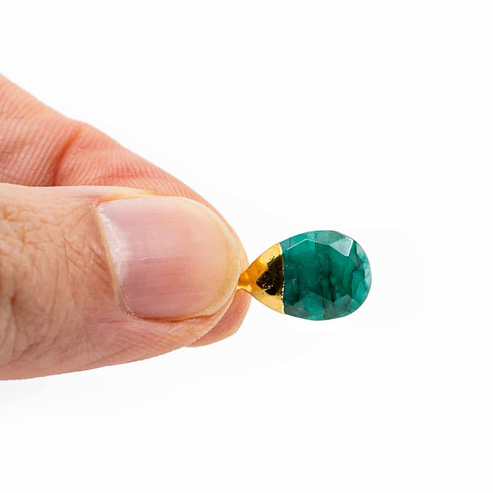 Edelsteenhanger Smaragd Peertje (10 mm)