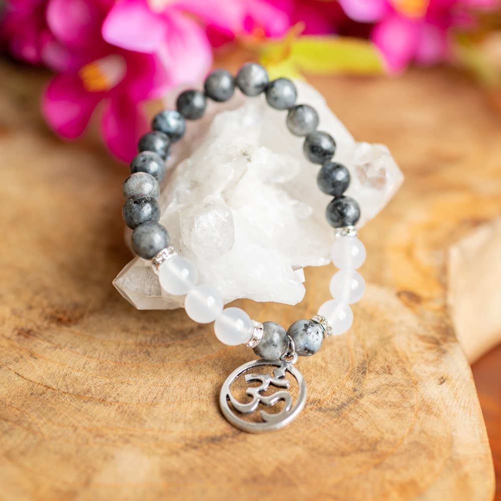 Edelsteen Armband Labradoriet/ Witte Agaat