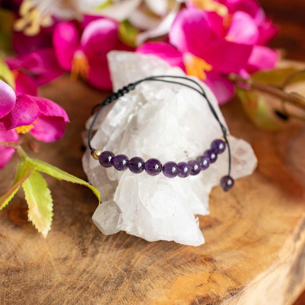 Edelsteen Armband Amethist Verstelbaar
