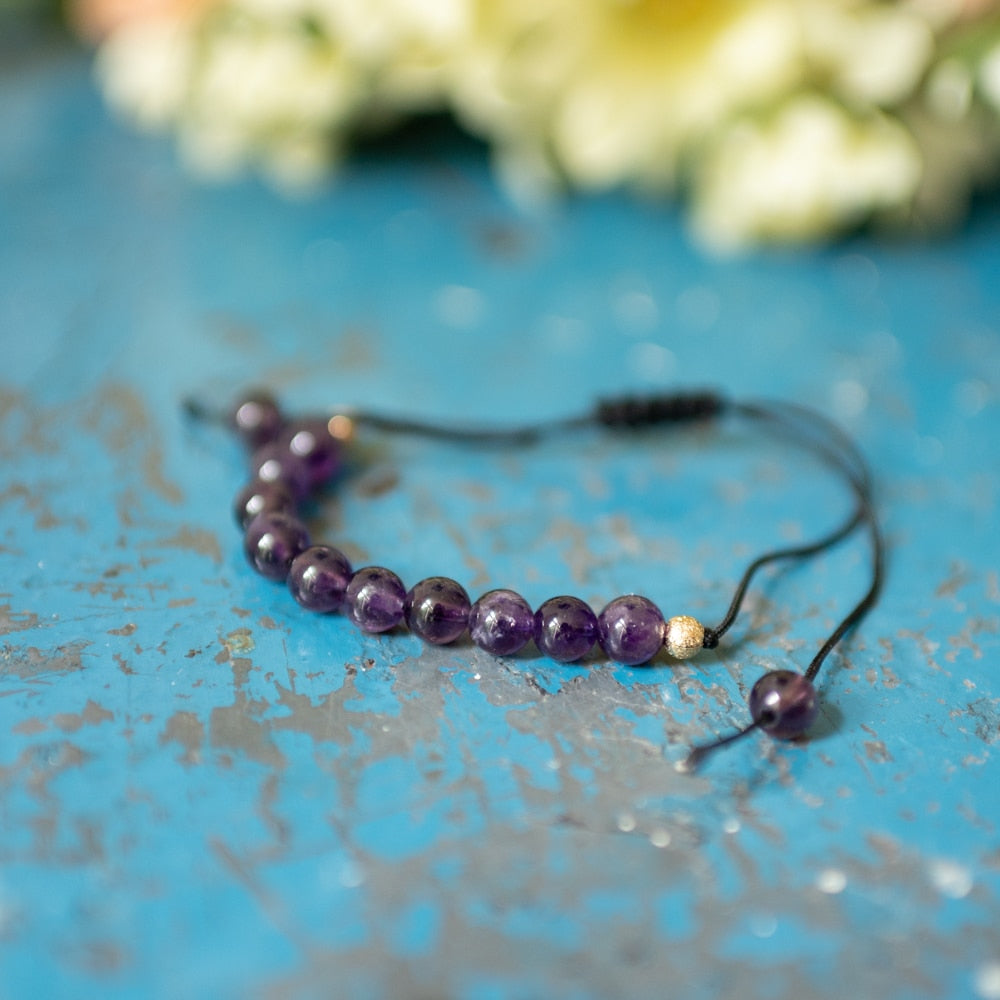 Edelsteen Armband Amethist Verstelbaar