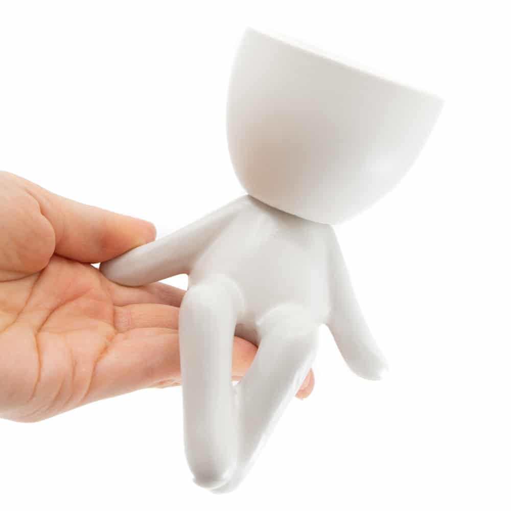 Bloempot Mannetje Zittend Wit