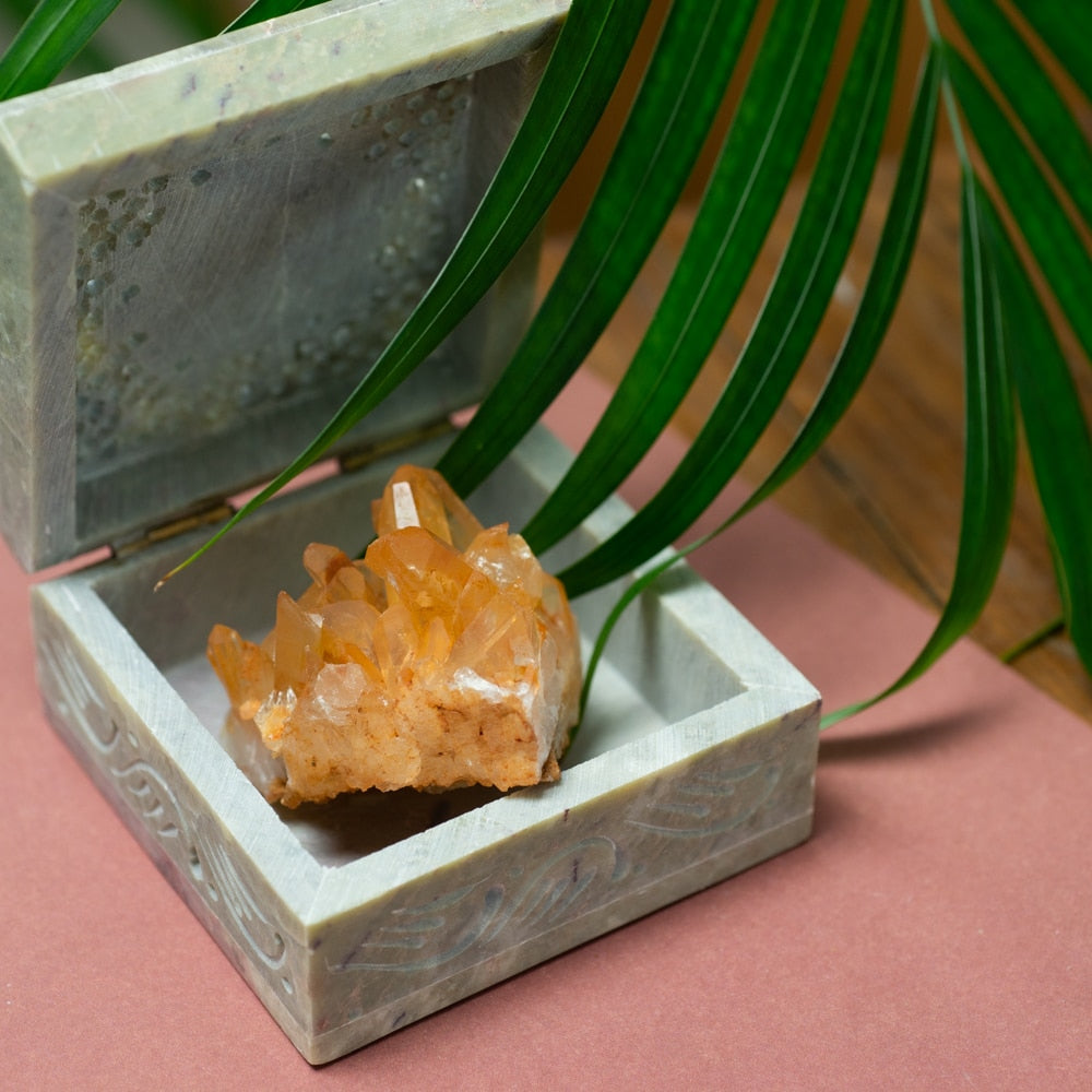 Ruwe Tangerine Kwarts Edelsteen Cluster 3 – 5 cm