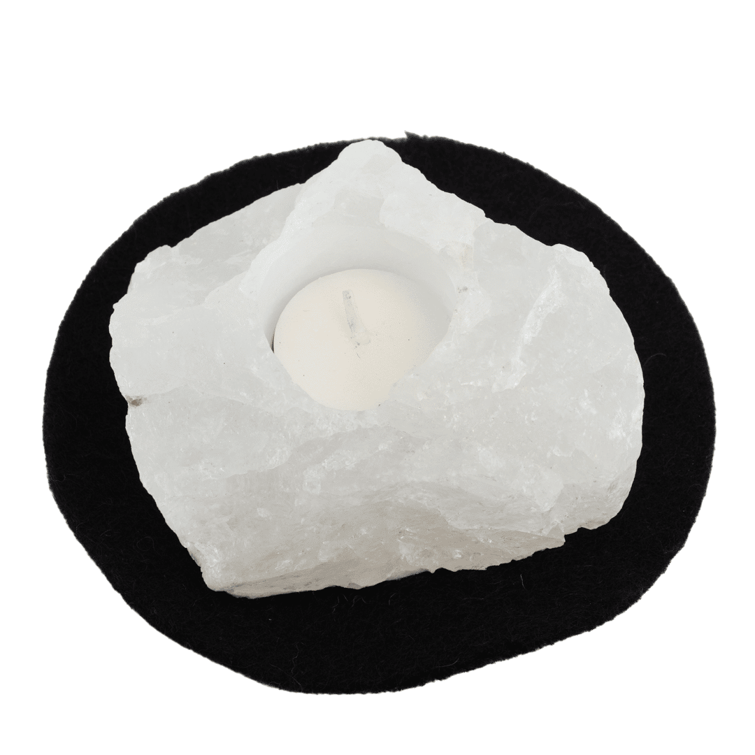 Waxinelichthouder Edelsteen Sneeuwkwarts (ca. 500 ~ 1000 gram)