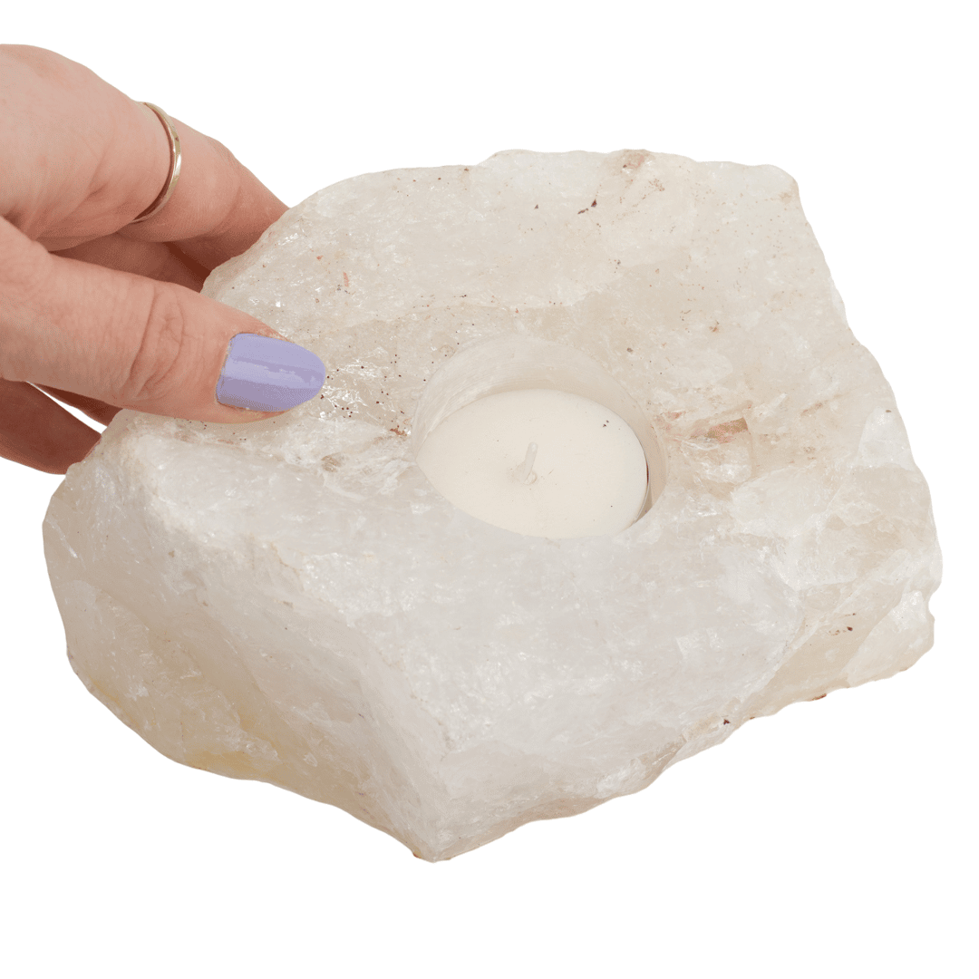 Waxinelichthouder Edelsteen Sneeuwkwarts (ca. 1000 ~ 2000 gram)