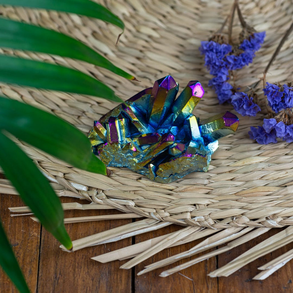 Ruwe Titanium Aura Kwarts Edelsteen Cluster 30-60 mm