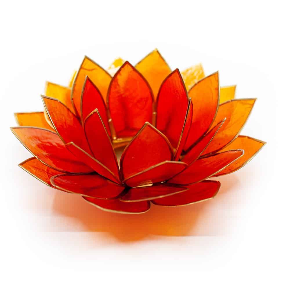 Lotus Sfeerlicht Oranje Goudrand – Deluxe