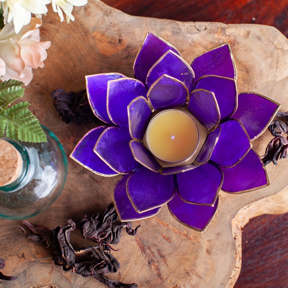 Lotus Sfeerlicht Violet 7e Chakra Goudrand