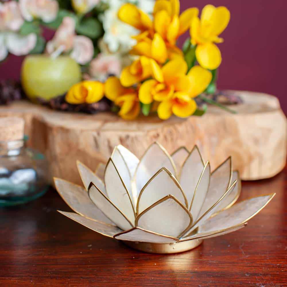 Lotus Sfeerlicht Naturel Goudrand