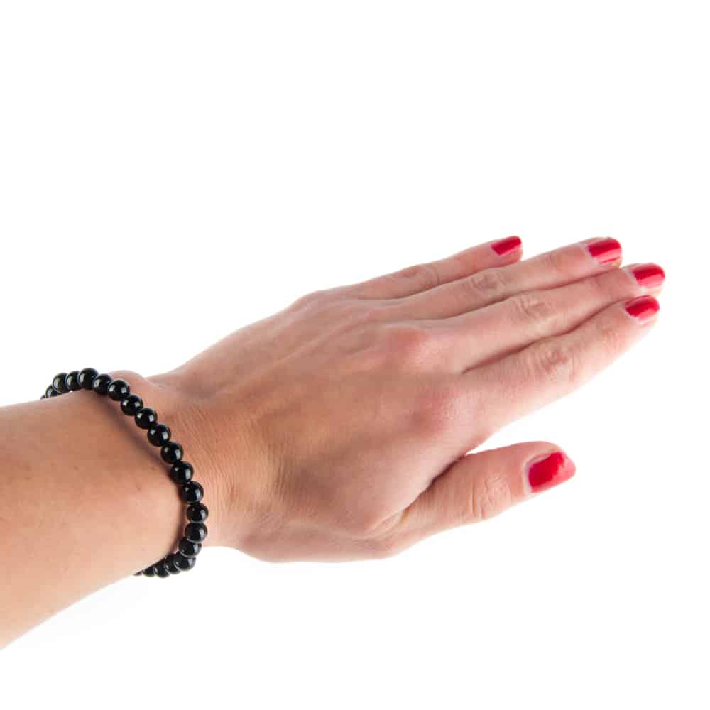 Edelsteen Armband Zwarte Toermalijn (6 mm Kralen)