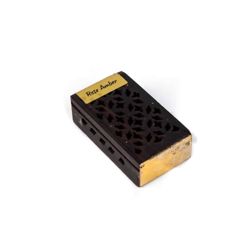 Wierookhars Rose-Amber in Houten Doosje