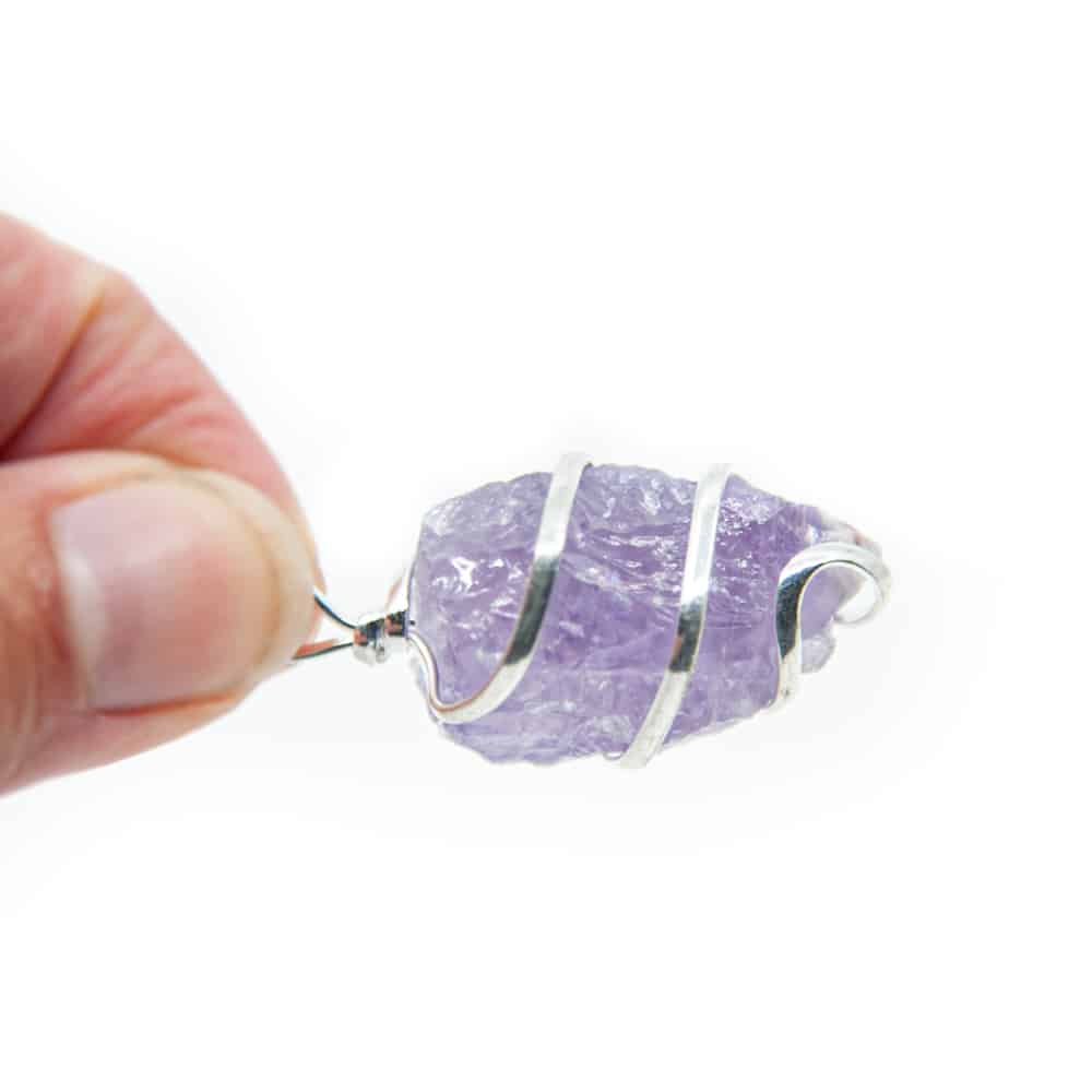 Ruwe Edelsteen Hanger Amethist Wikkel