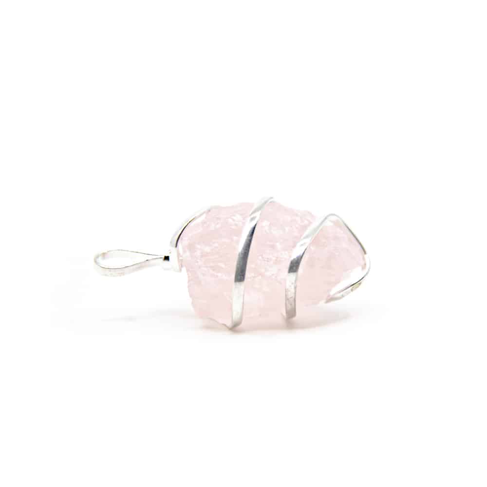 Ruwe Edelsteen Hanger Rozenkwarts Wikkel