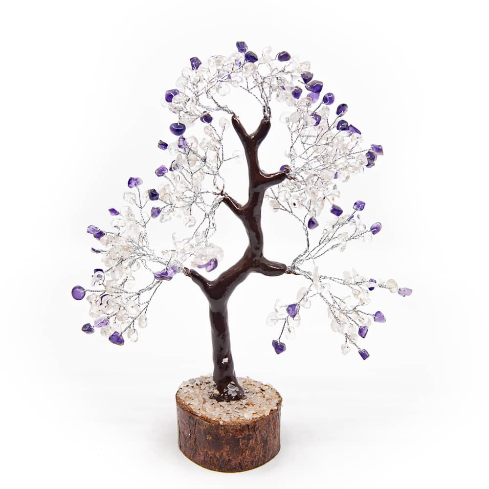 Edelsteenboom Amethist en Bergkristal (22 cm)