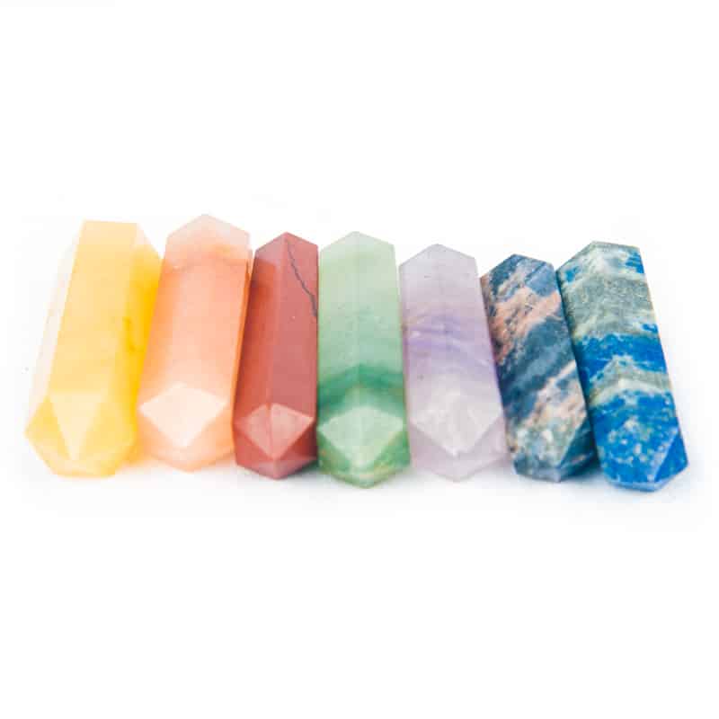 Set van 7 Stenen Staafjes in de Chakrakleuren