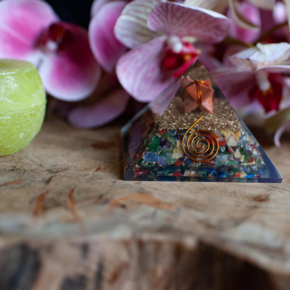 Orgonite Piramide Chakra/  Jaspis – Jaspis Merkaba – (70 mm)