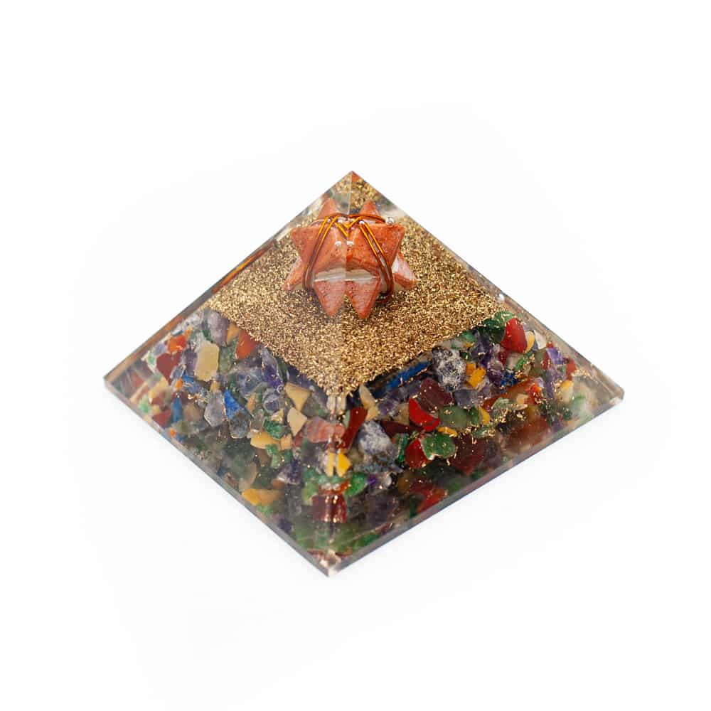 Orgonite Piramide Chakra/  Jaspis – Jaspis Merkaba – (70 mm)