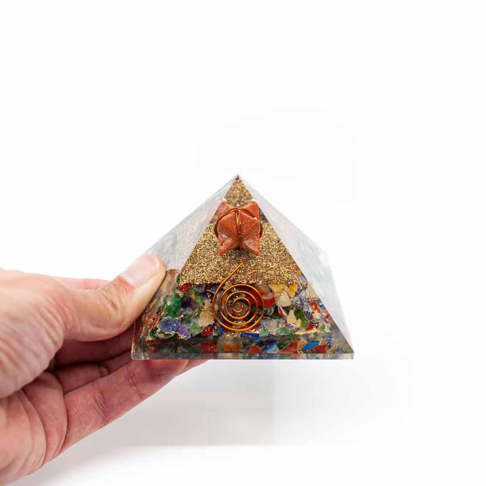 Orgonite Piramide Chakra/  Jaspis – Jaspis Merkaba – (70 mm)