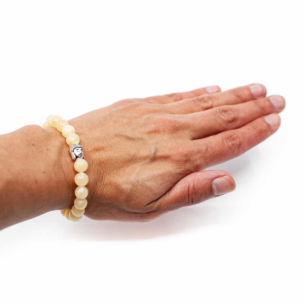 Edelsteen Armband Calciet met Boeddha