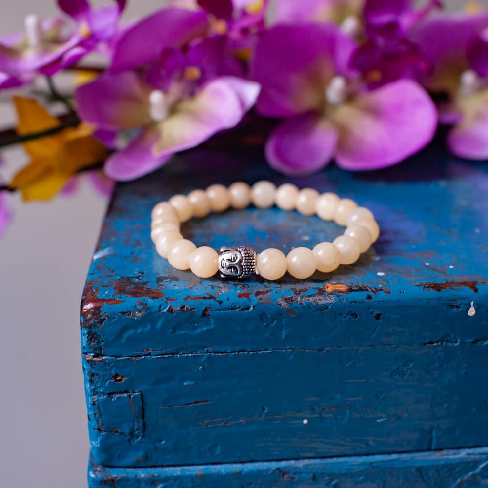Edelsteen Armband Calciet met Boeddha