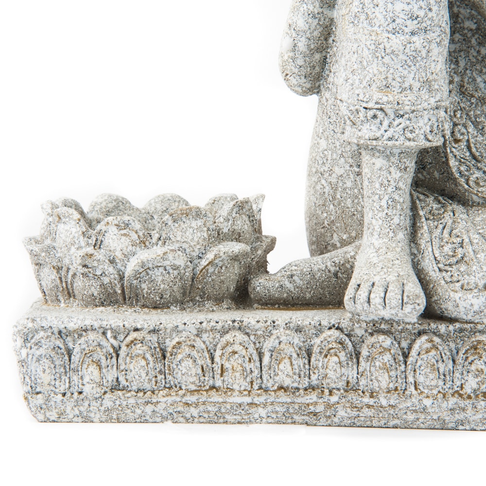 Boeddha met Kaarshouder Steengrijs (17,5 cm)